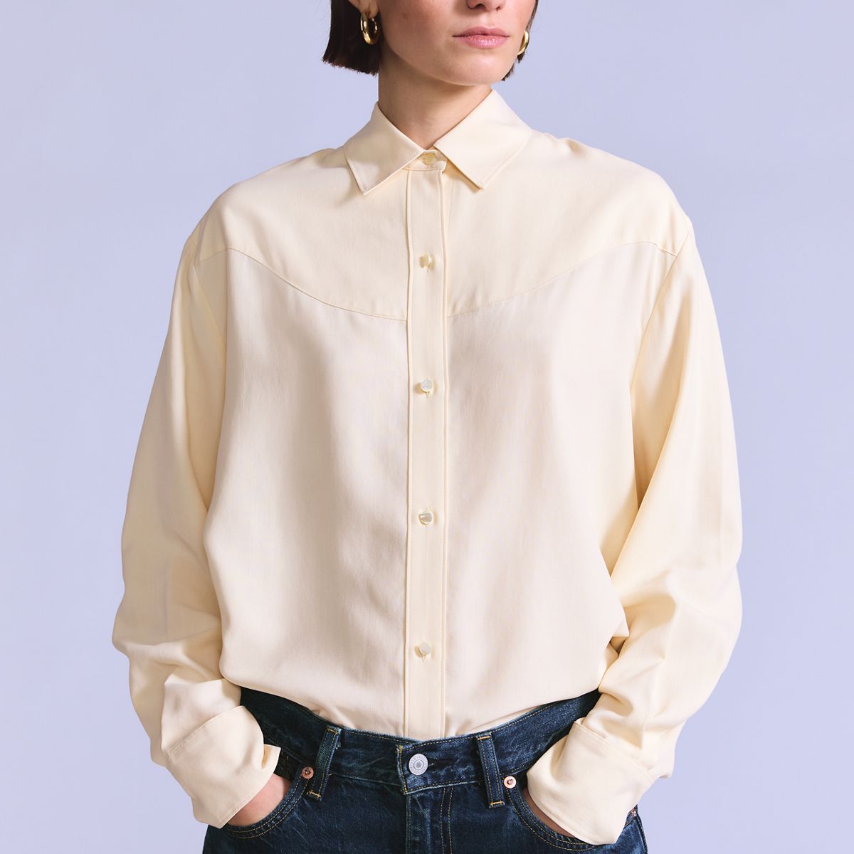 Women's Rider Shirt — Silk Rider Cream Rin - White