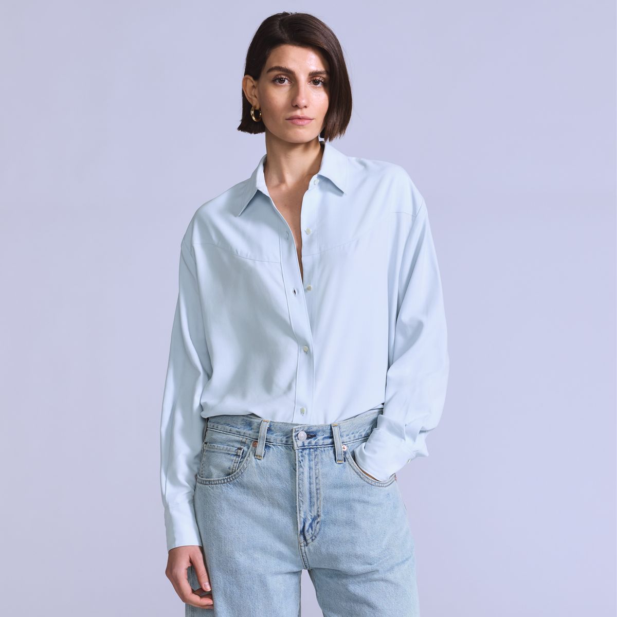 Women's Rider Shirt — Silk Rider Sky Blue - Blue
