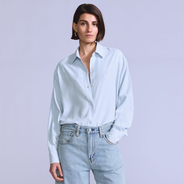 Women's Rider Shirt — Silk Rider Sky Blue - Blue