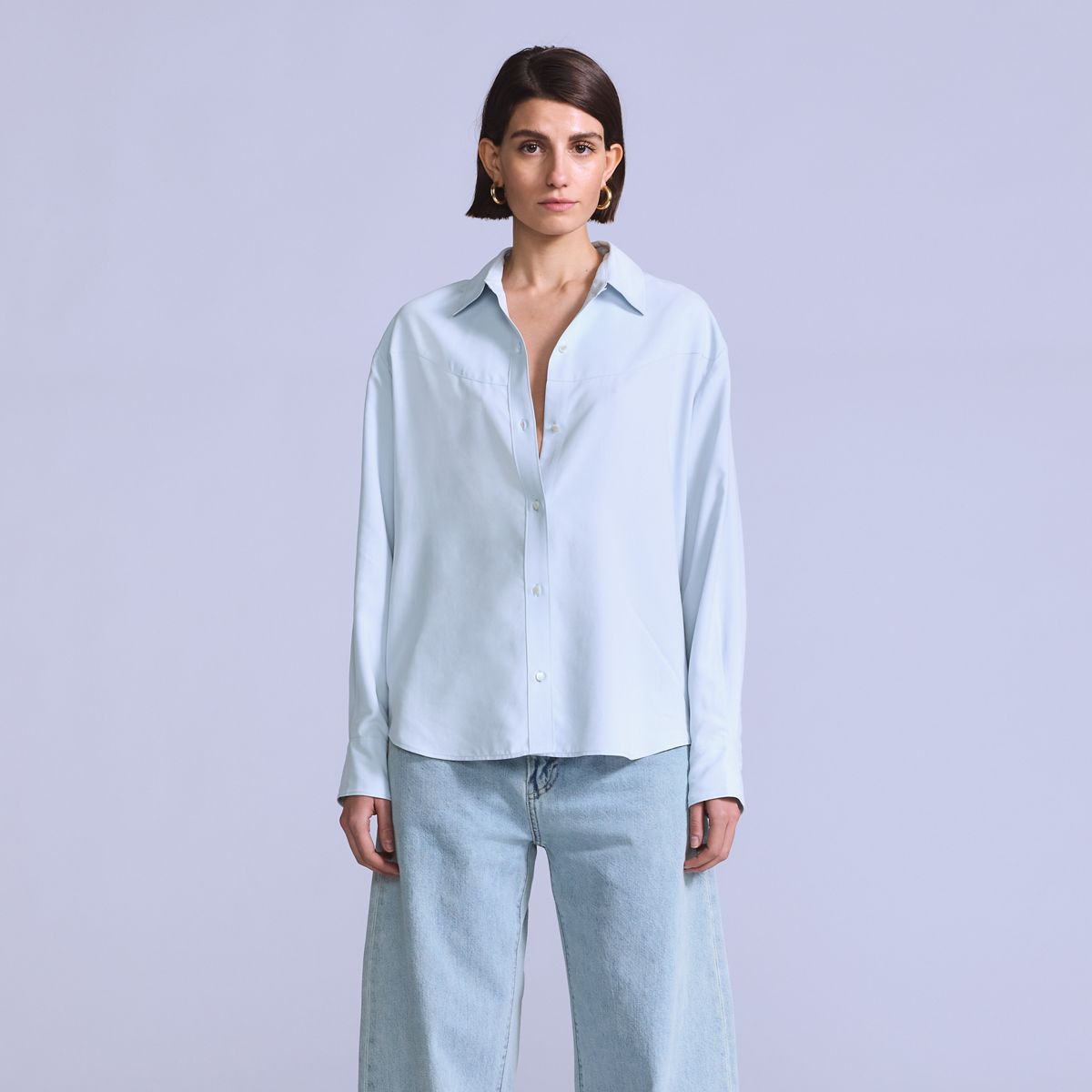 Women's Rider Shirt — Silk Rider Sky Blue - Blue