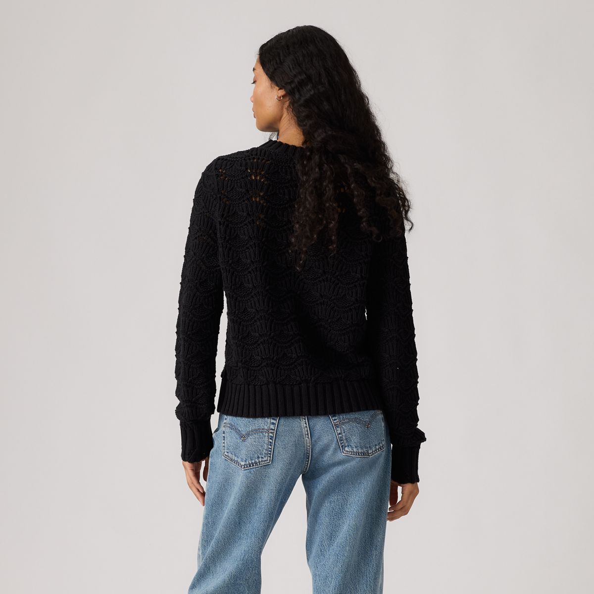 Hope Crochet Pullover — Anthracite Night - Black