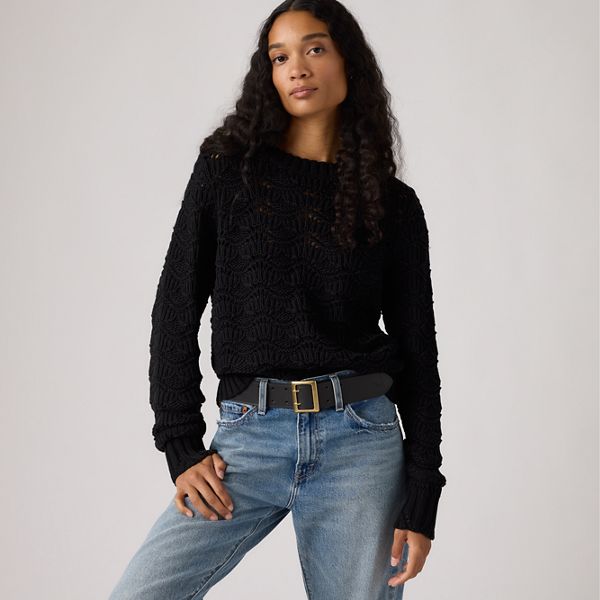 Hope Crochet Pullover — Anthracite Night - Black