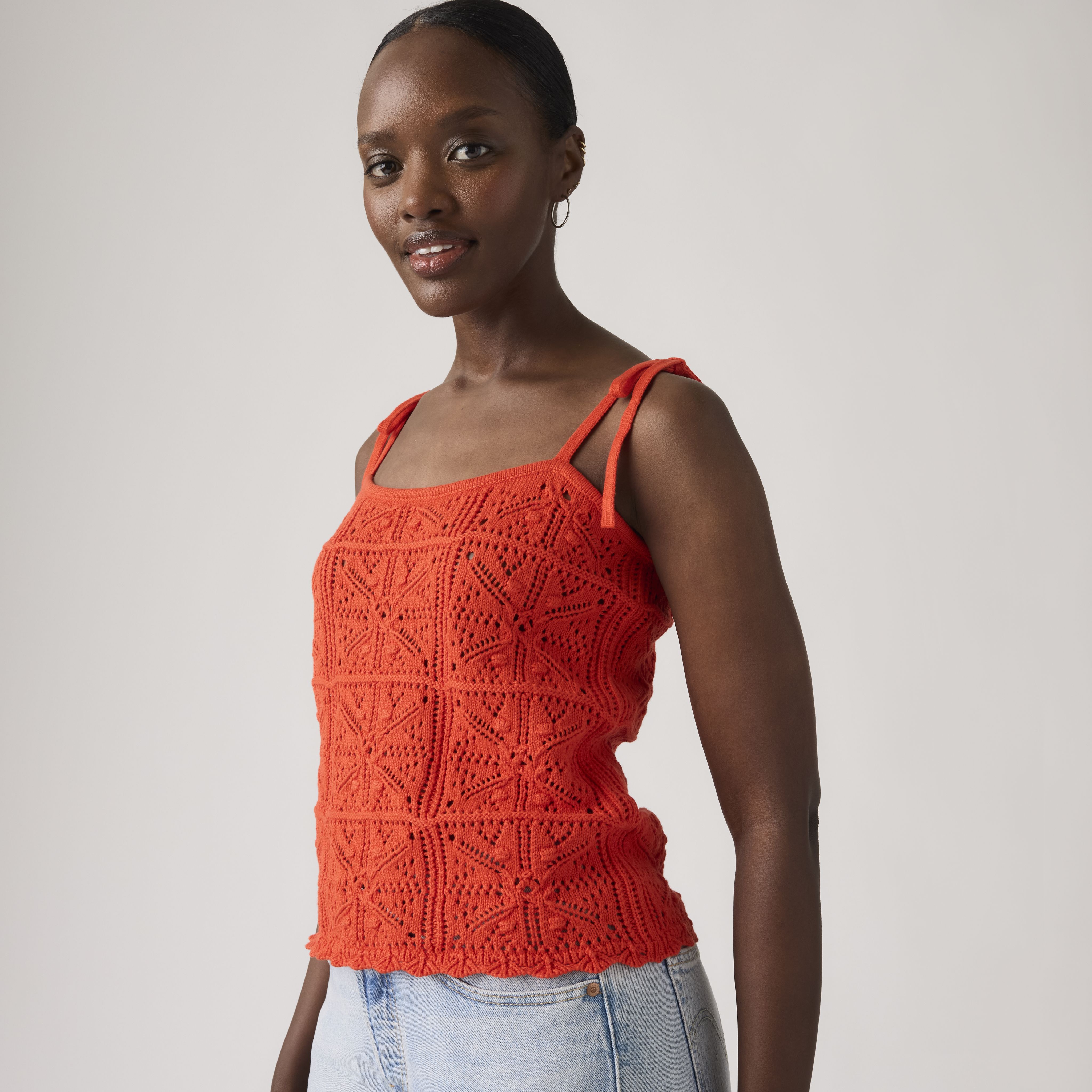 Abbey Tie-Shoulder Sweater Tank Top 1