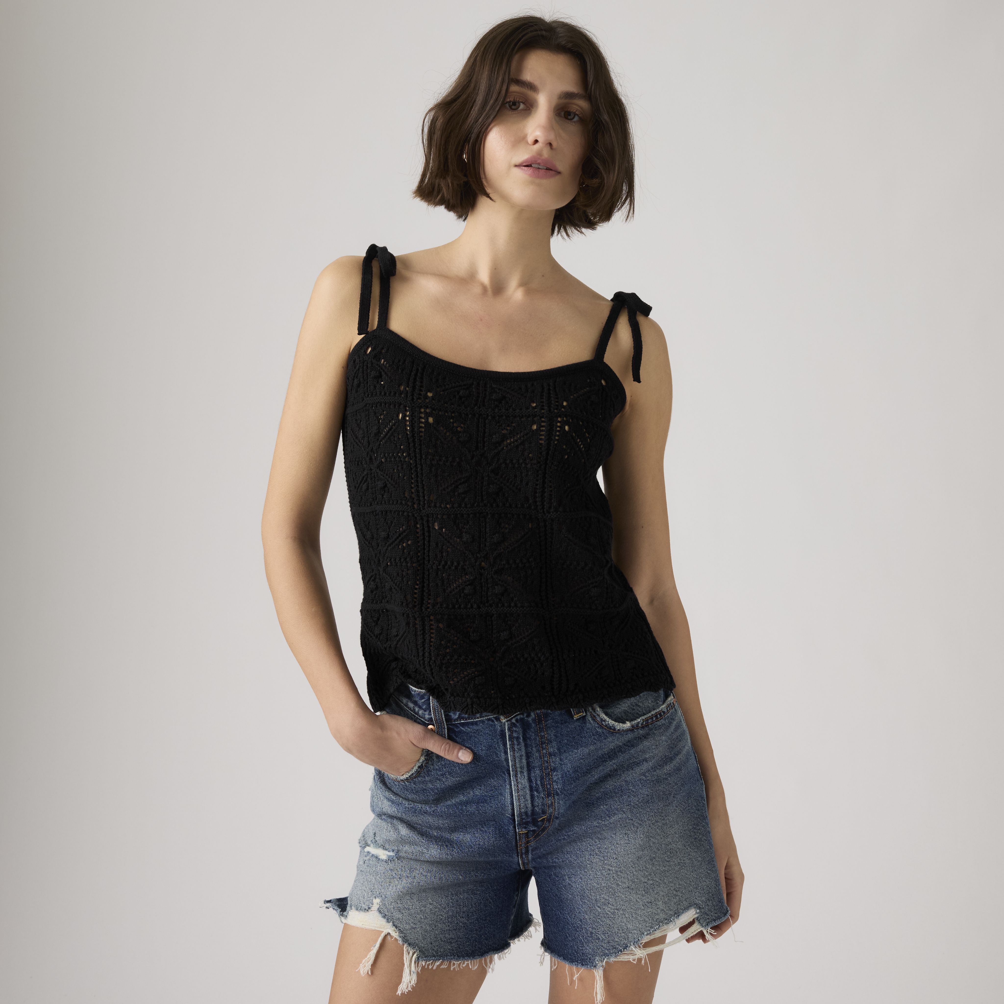 Abbey Tie-Shoulder Sweater Tank Top 1