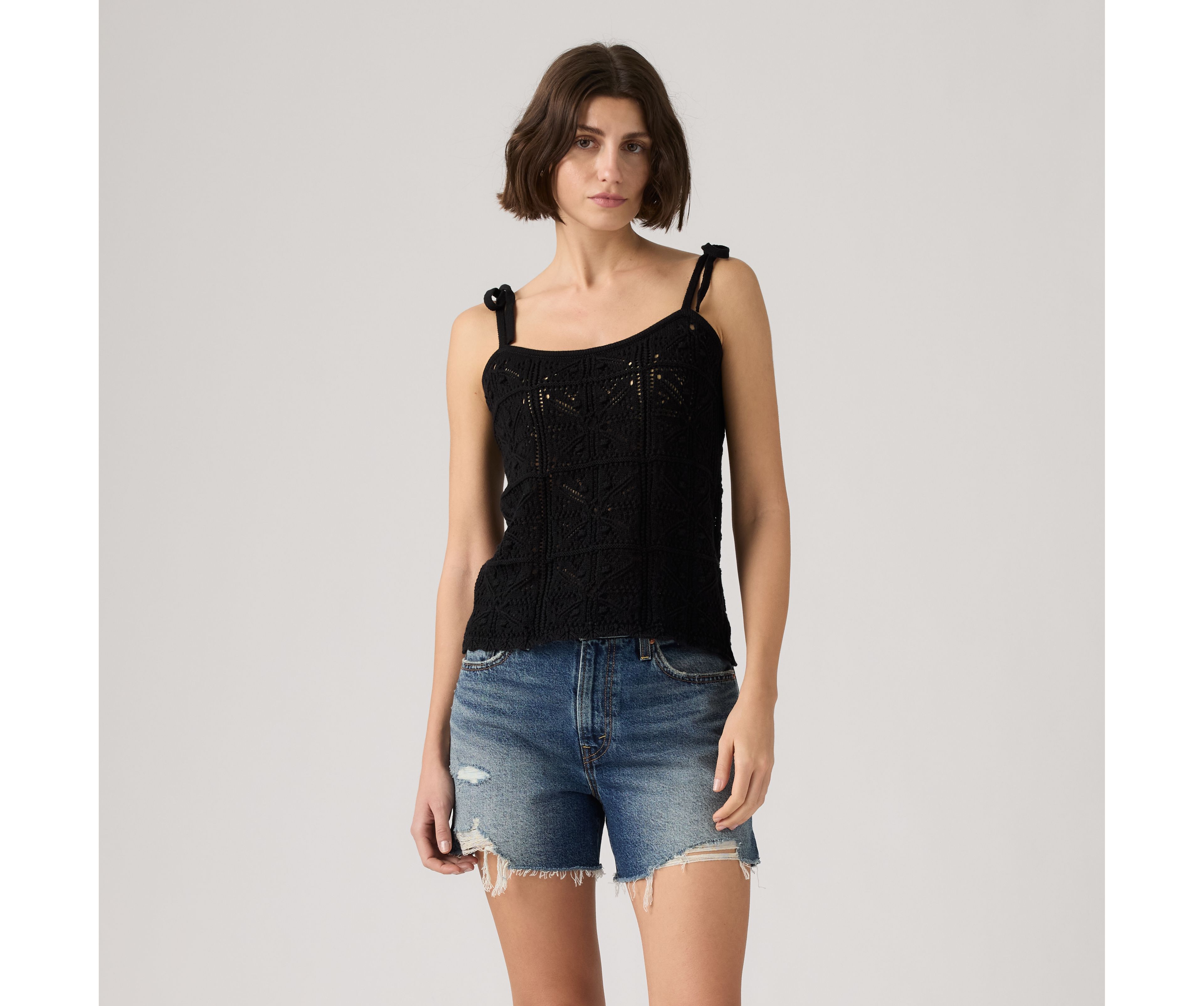 Abbey Tie-Shoulder Sweater Tank Top