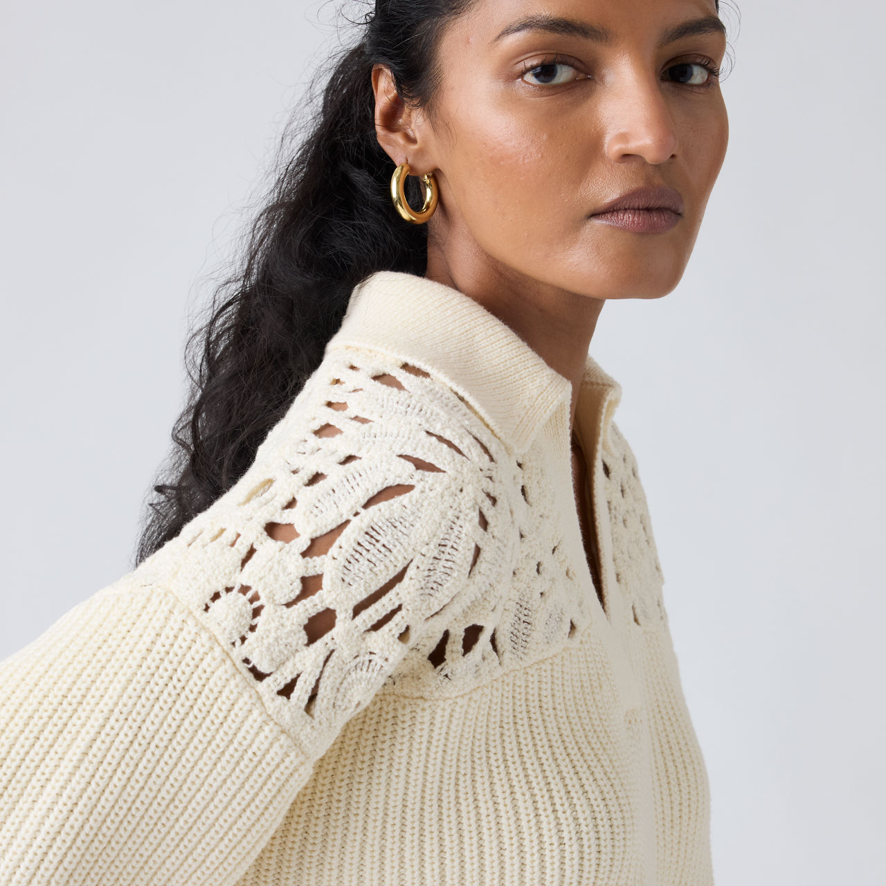 Bianca Crochet Polo Sweater 2