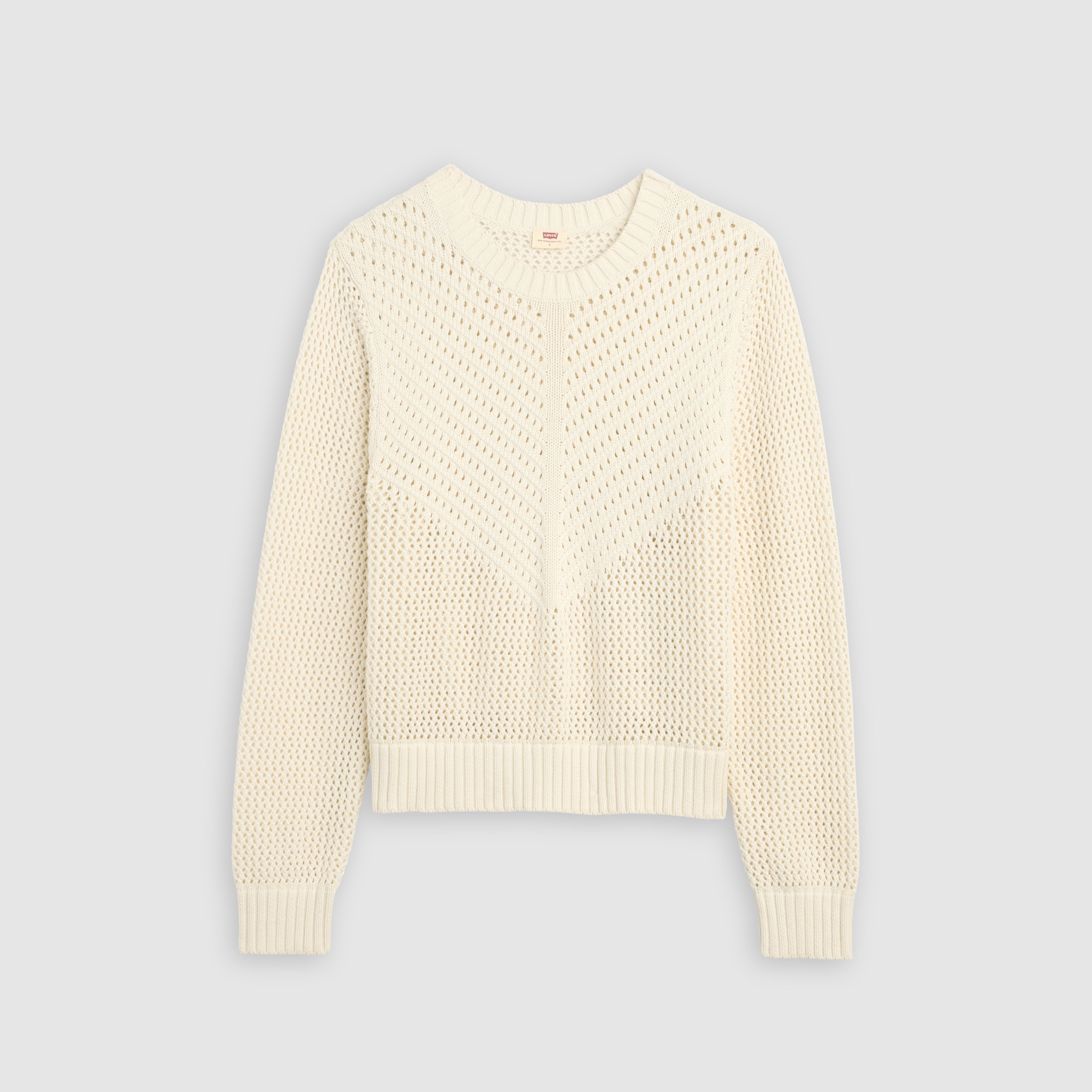 Gaelle Long-Sleeve Crochet Pullover 5