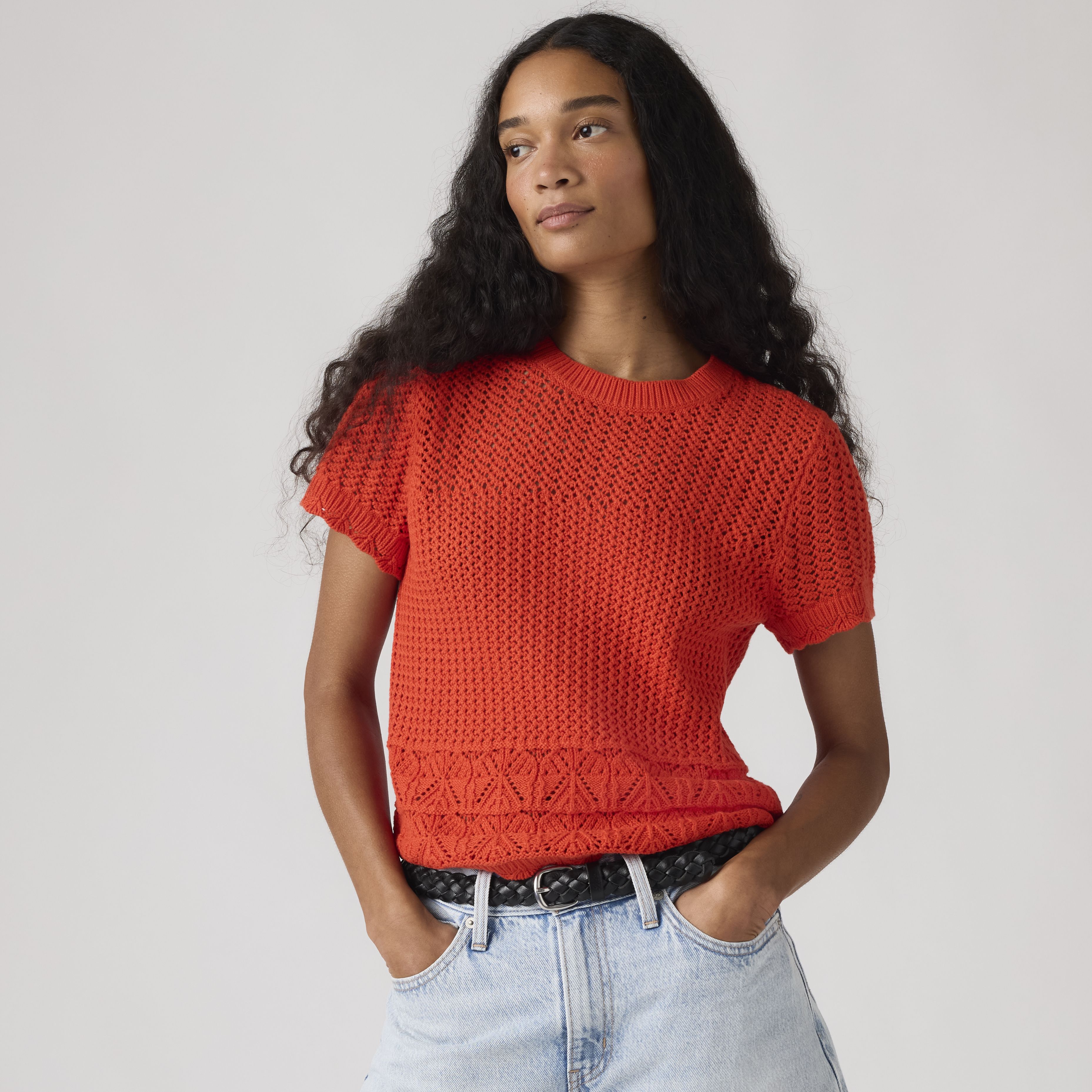 Isabelle Crochet Short Sleeve Sweater 14