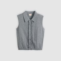 Supersoft Mini Ruffle Vest Top — Dark Heather Grey - Grey 4