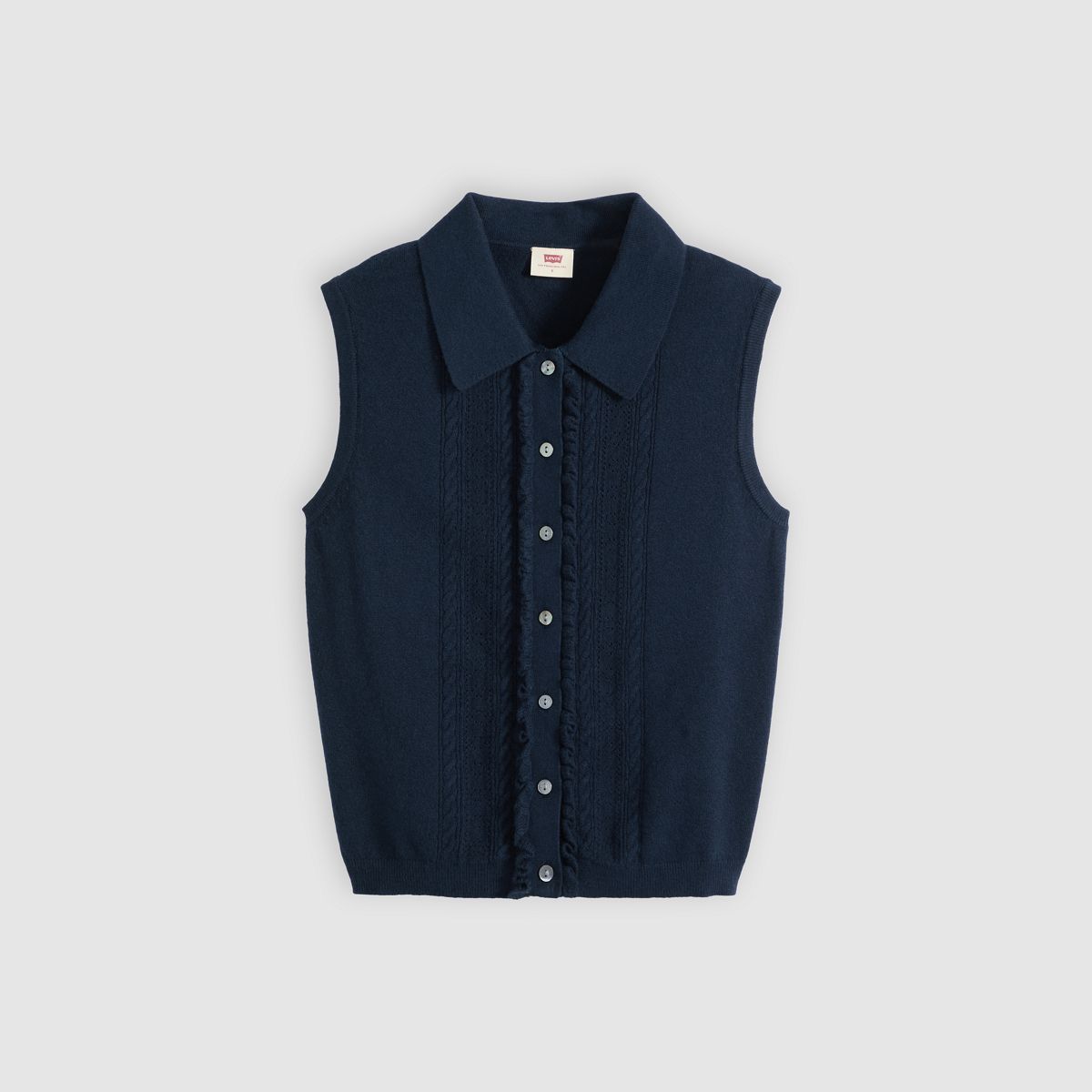 Supersoft Mini Ruffle Vest Top — Navy Blazer - Blue
