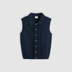 Supersoft Mini Ruffle Vest Top — Navy Blazer - Blue 5