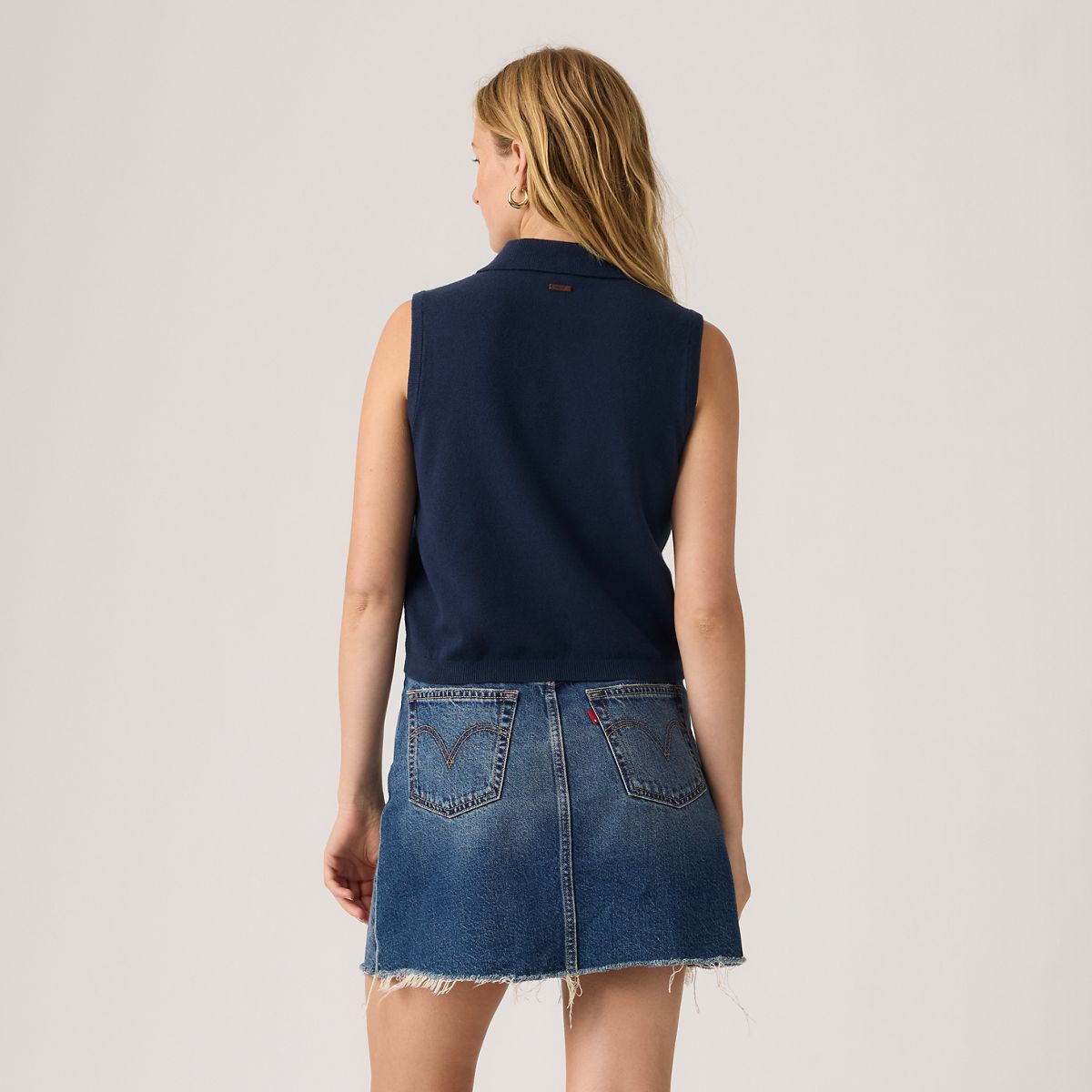 Supersoft Mini Ruffle Vest Top — Navy Blazer - Blue