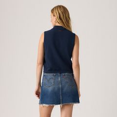 Supersoft Mini Ruffle Vest Top — Navy Blazer - Blue 4
