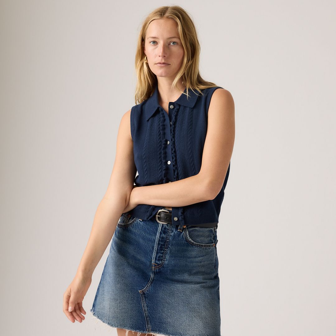 Levi's Supersoft Mini Ruffle Vest Top Sweater - Women's