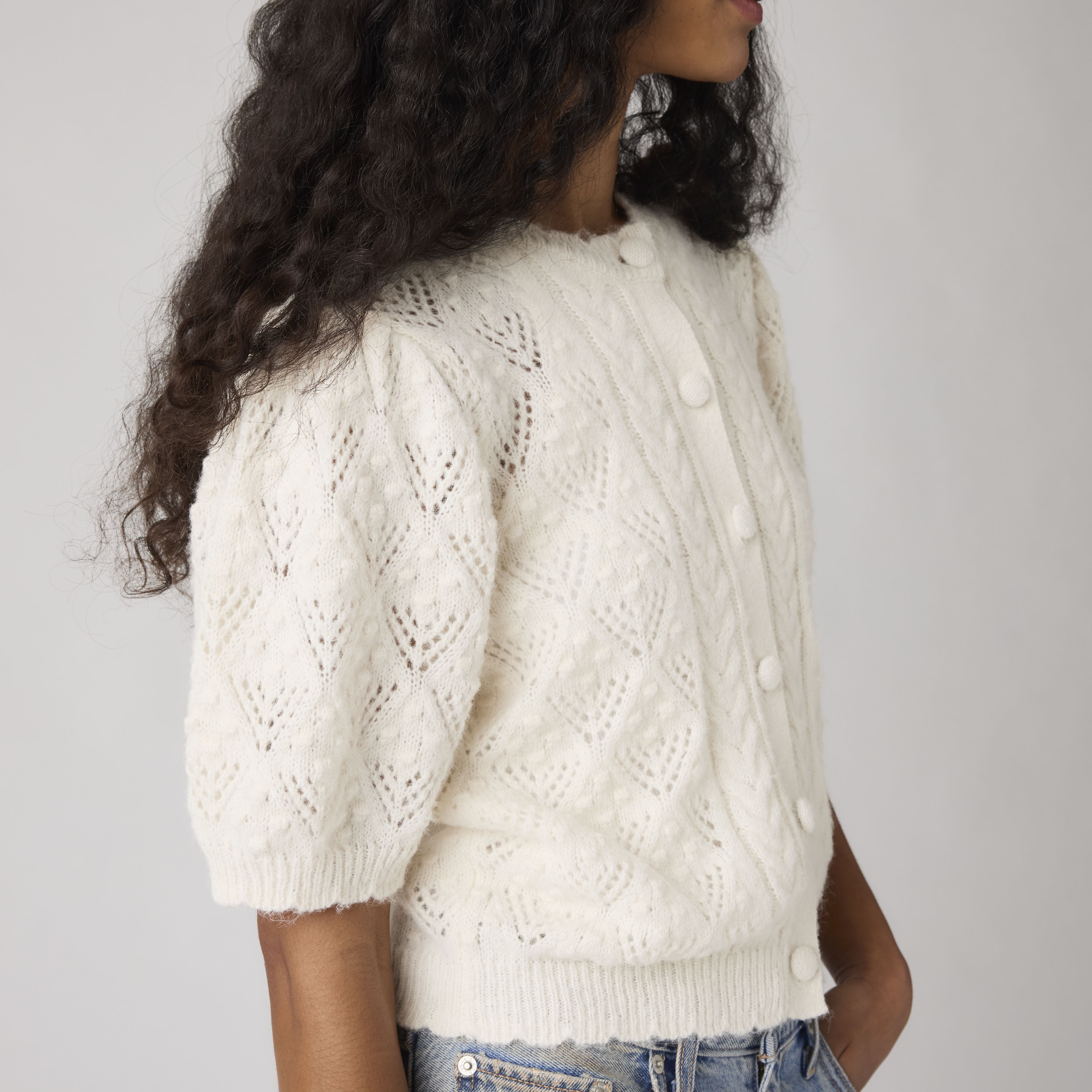 Pauline Pointelle Short Sleeve Cardigan 2