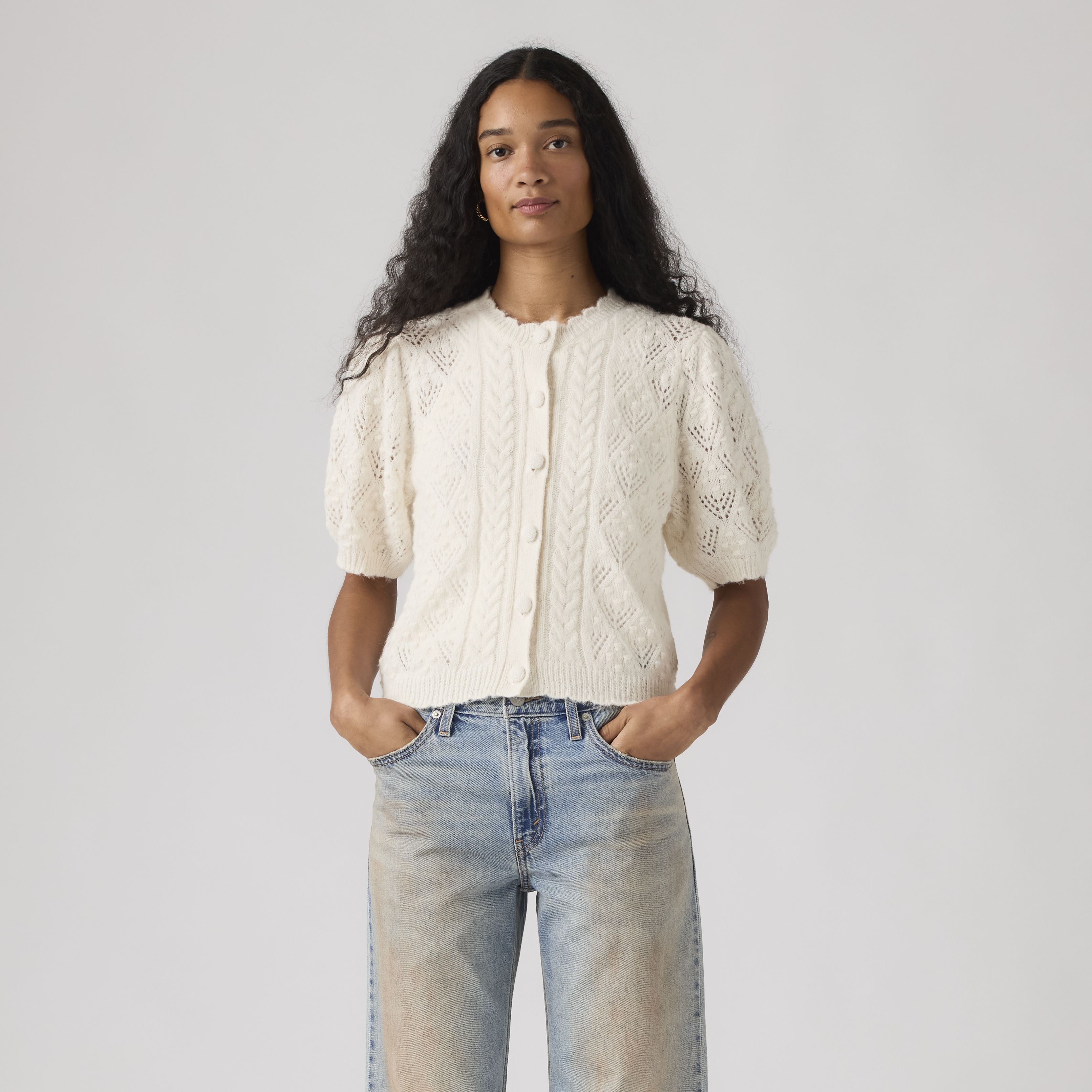 Pauline Pointelle Short Sleeve Cardigan 15