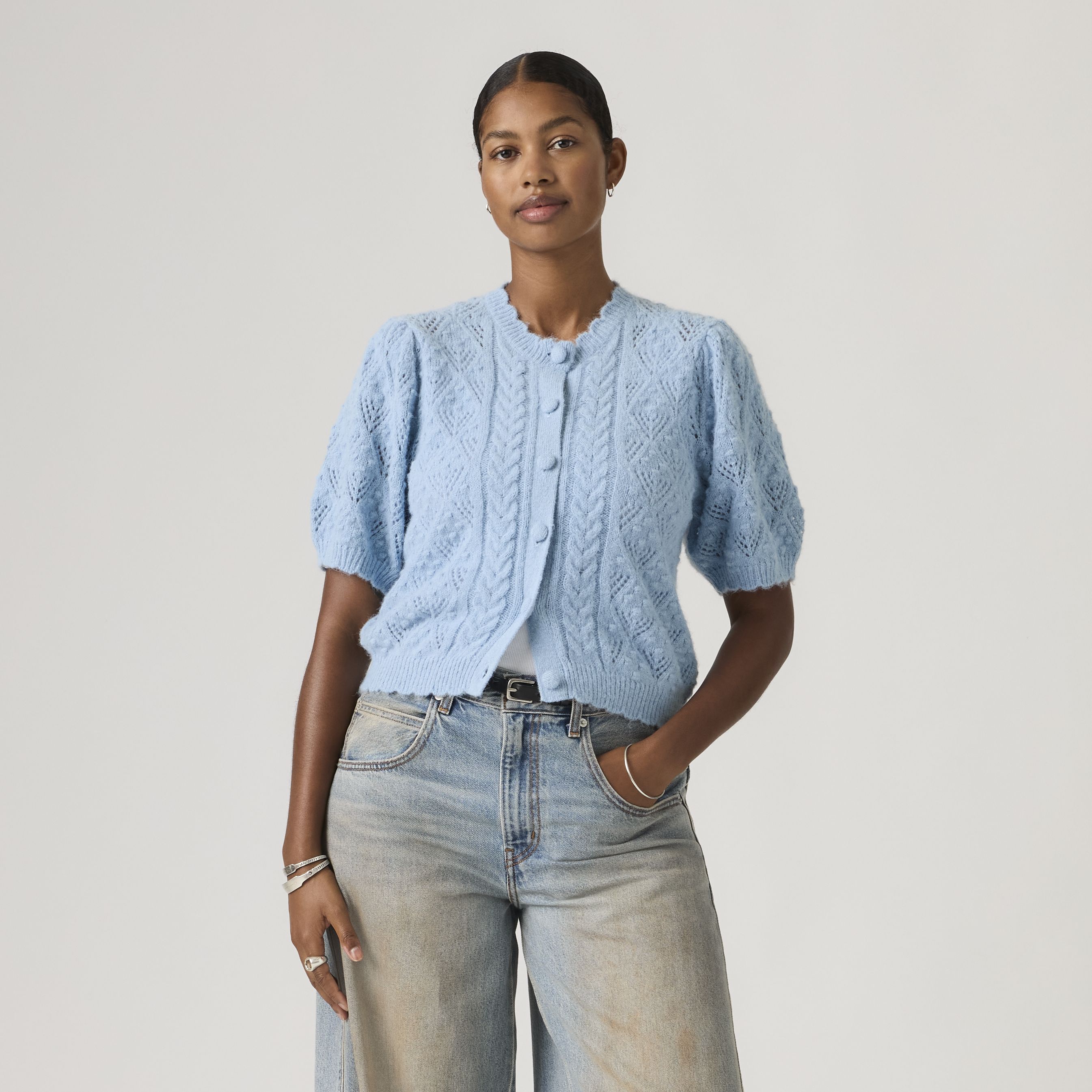 Pauline Pointelle Short Sleeve Cardigan 15