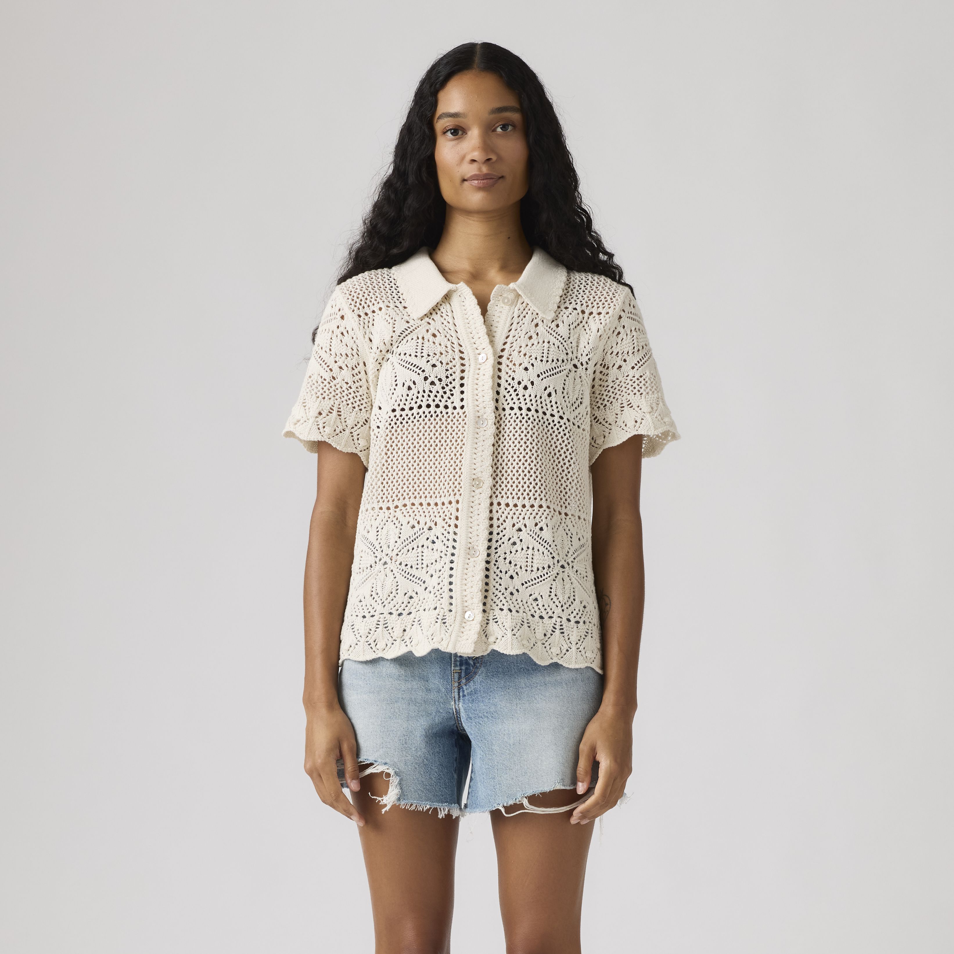 Susanna Floral Crochet Shirt 15