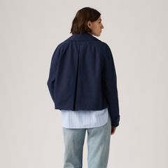 Bree Cropped Swing Trench Jacket — Nightwatch Blue - Blue 4