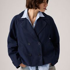 Bree Cropped Swing Trench Jacket — Nightwatch Blue - Blue 2