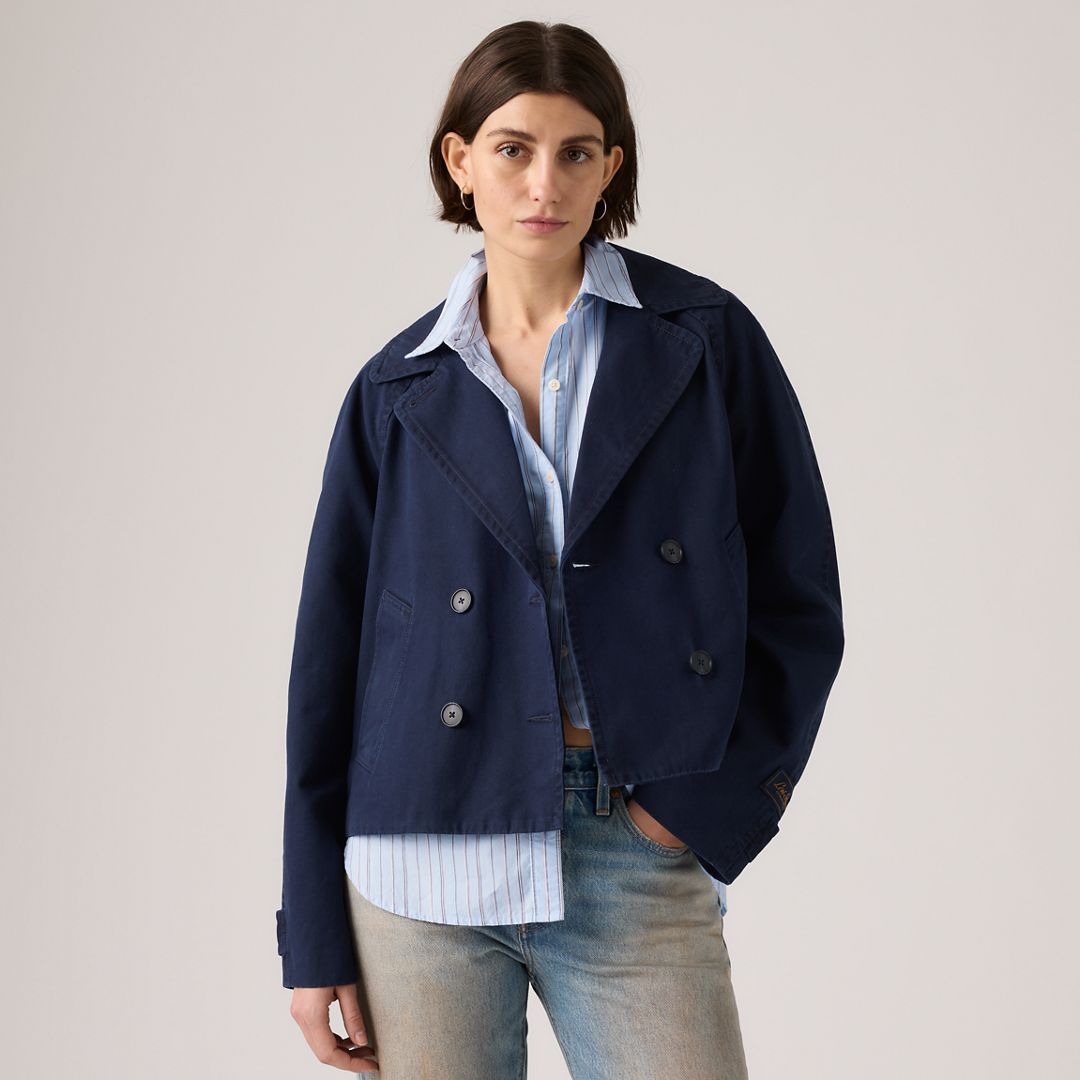 Levi's Bree Cropped Swing Trench Jacket - Women's L
