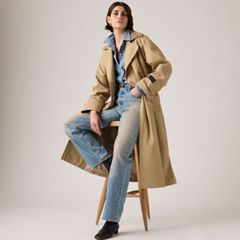 Bree Classic Long Trench Coat — Travertine - Tan 2
