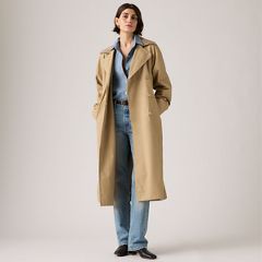 Bree Classic Long Trench Coat — Travertine - Tan 1