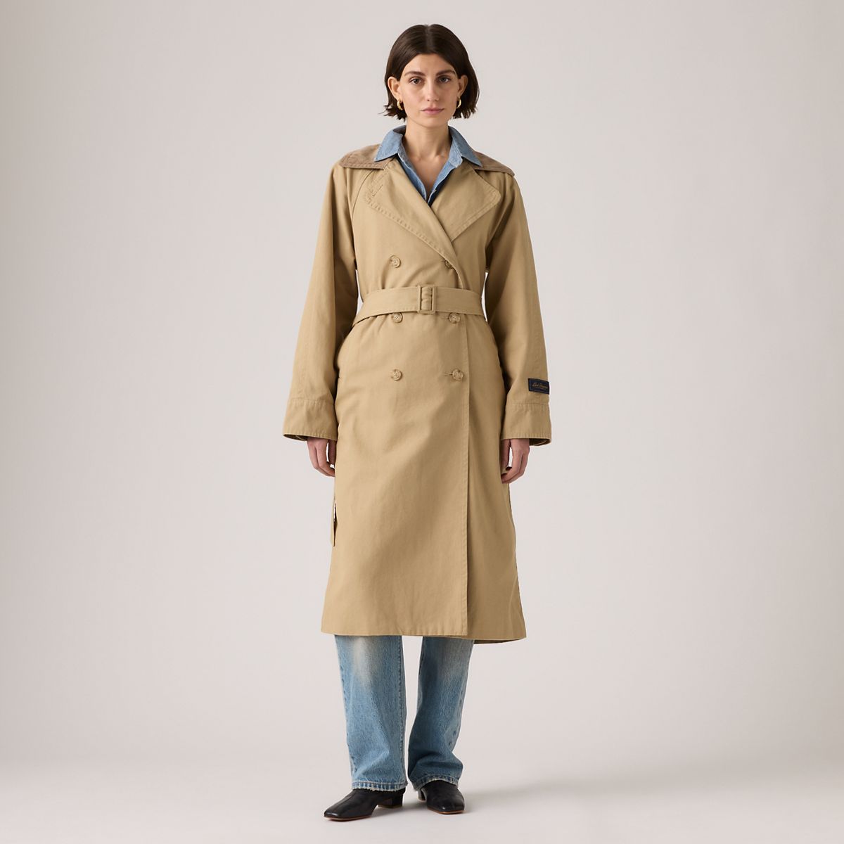 Bree Classic Long Trench Coat — Travertine - Tan