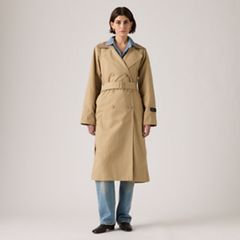 Bree Classic Long Trench Coat — Travertine - Tan 3