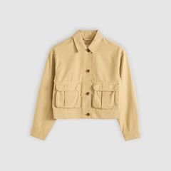 Marlowe Cropped Utility Heritage Jacket — Travertine Garment D - Tan 5