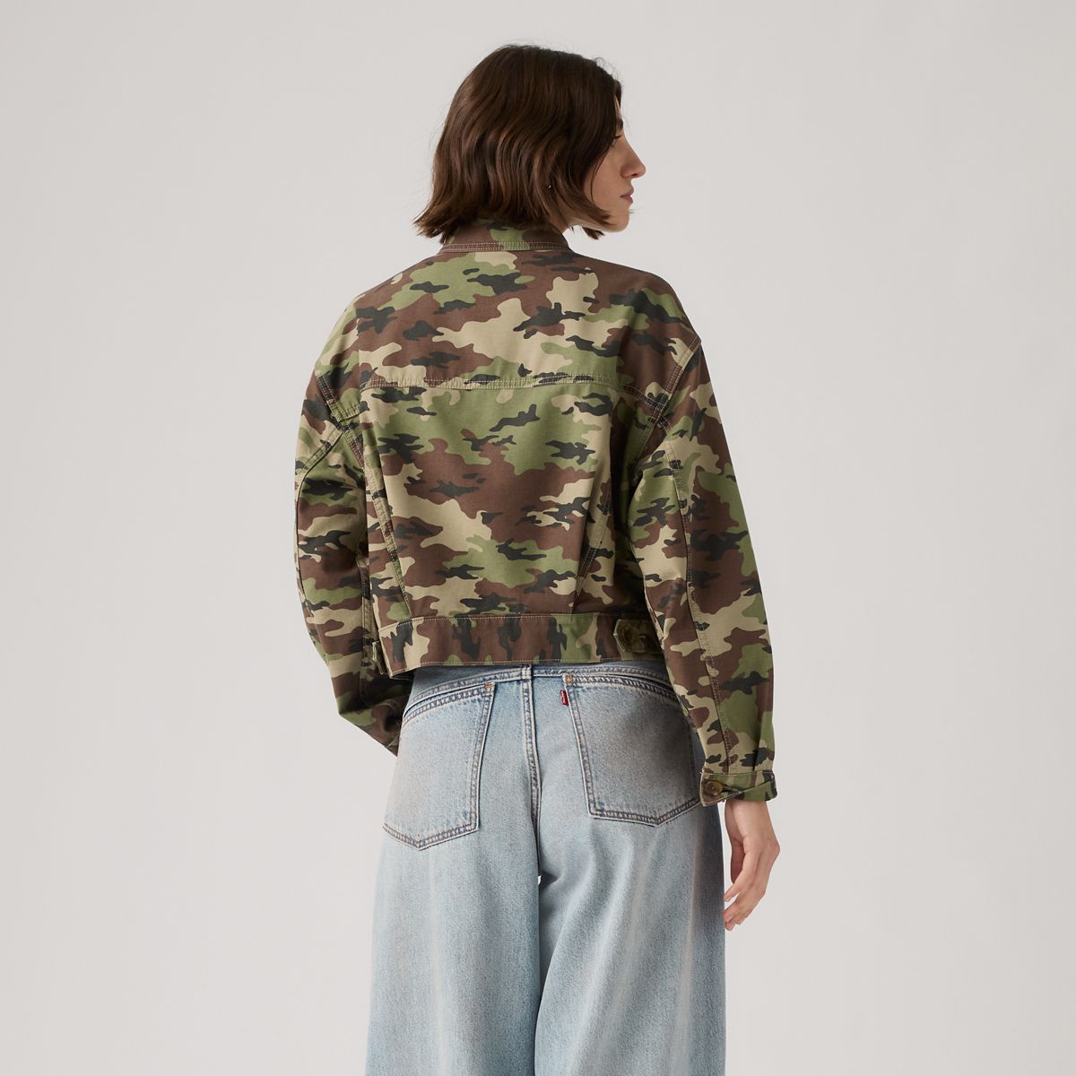Marlowe Cropped Utility Heritage Jacket — Waller Camo V2 Cover - Green
