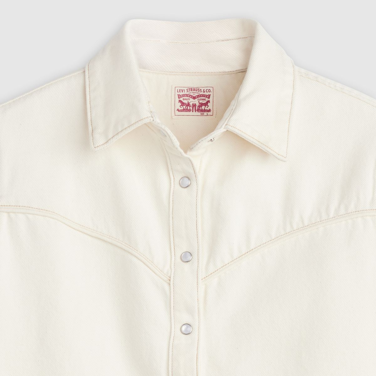Logan Short-Sleeve Denim Shirt — Truth Slip - White
