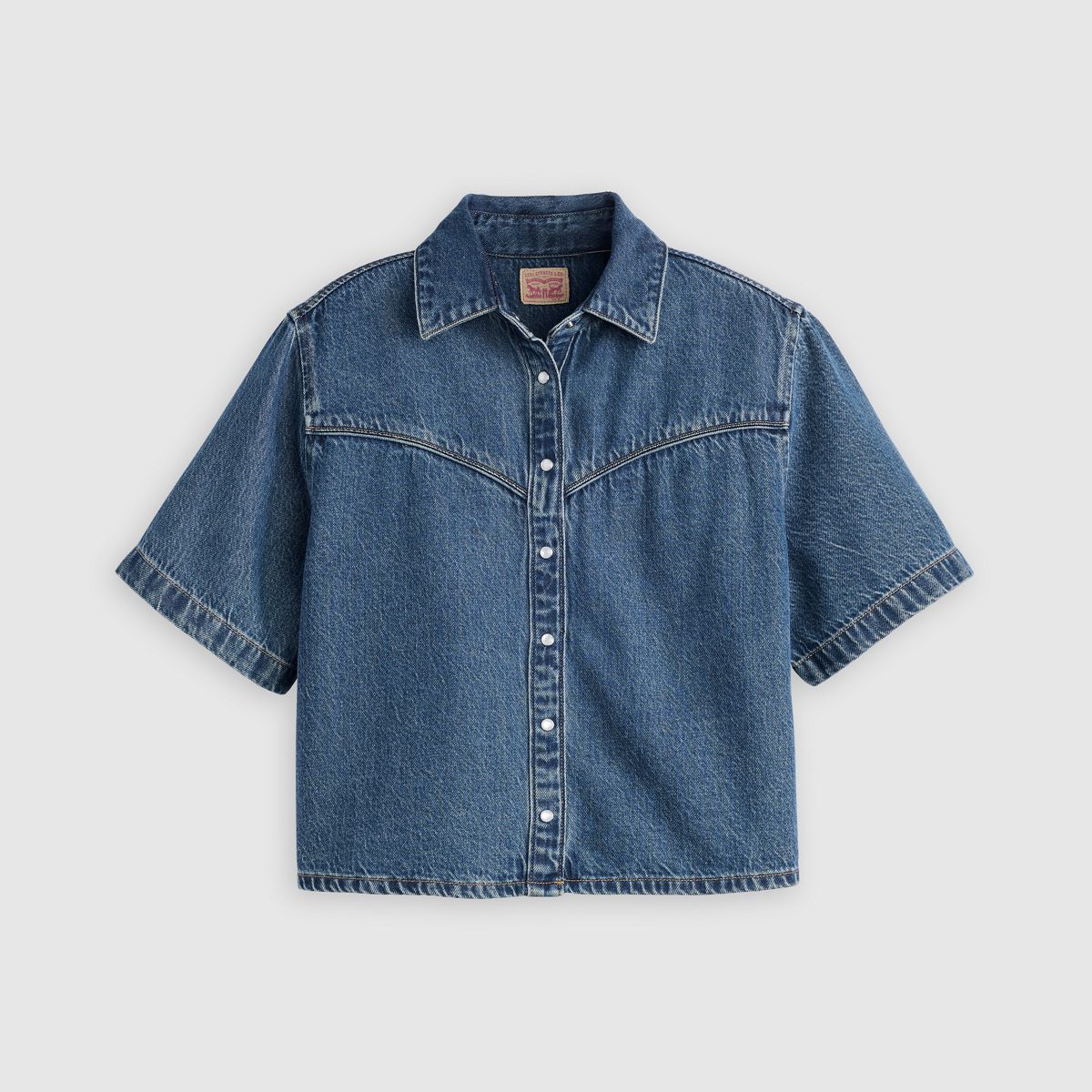 Logan Short-Sleeve Denim Shirt — Tencel Tinted Times - Blue