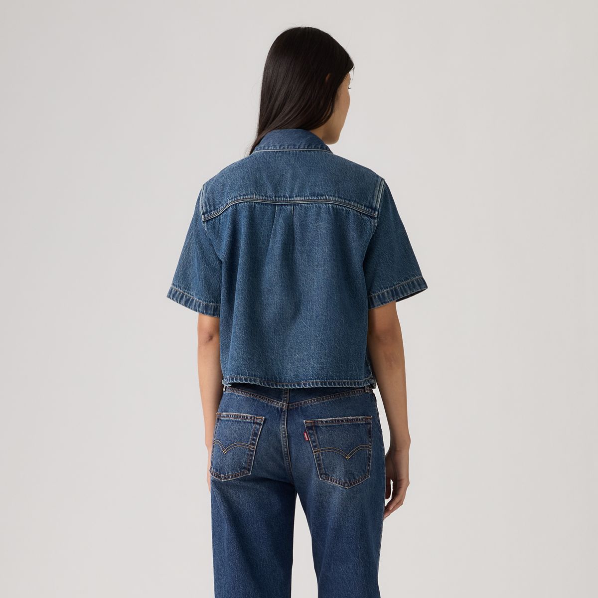 Logan Short-Sleeve Denim Shirt — Tencel Tinted Times - Blue