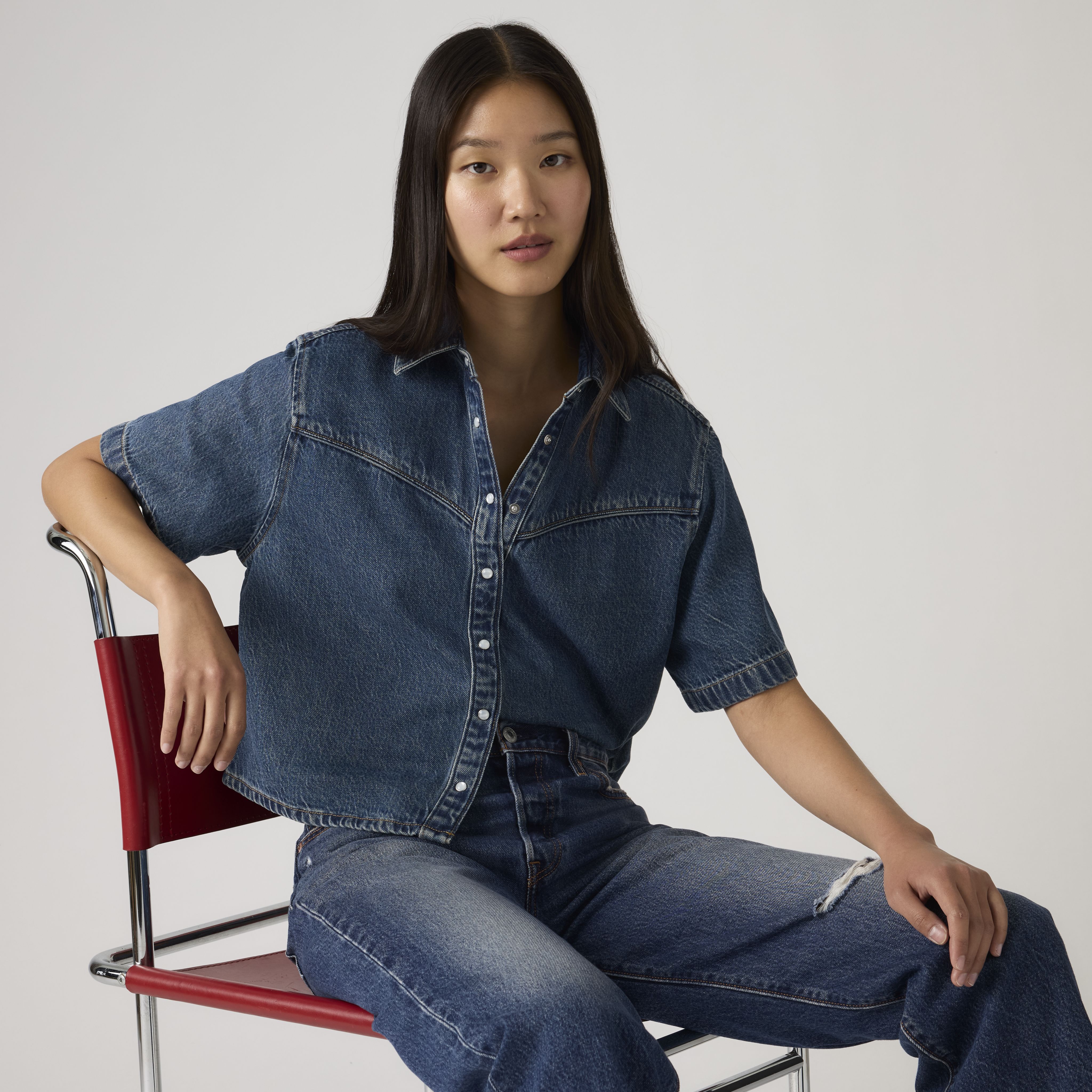 Logan Short Sleeve Denim Shirt 1