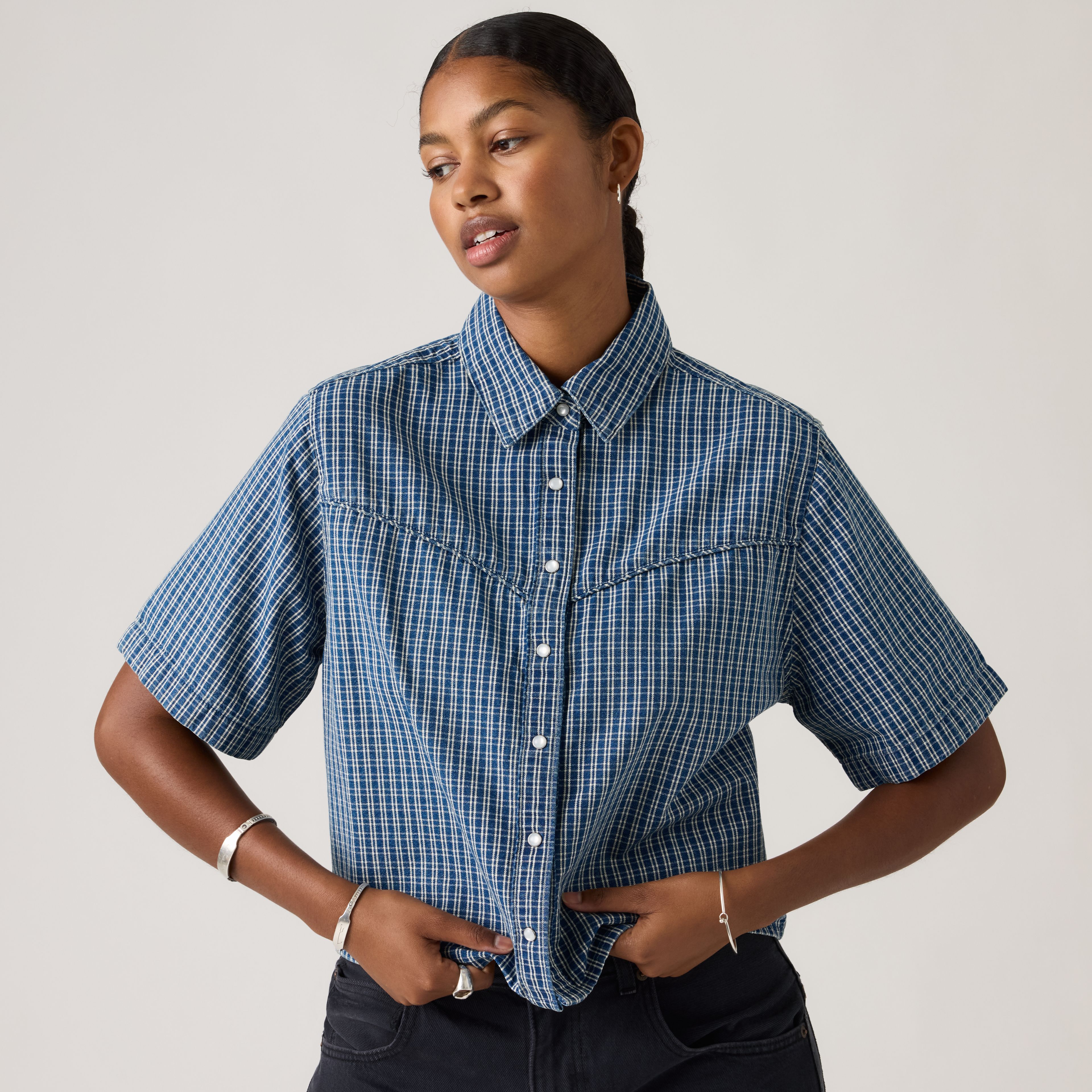 Logan Short-Sleeve Denim Shirt
