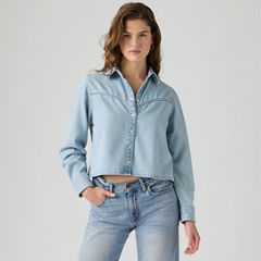 Logan Shirt — Tencel Blasted Stone Top - Light Wash 1