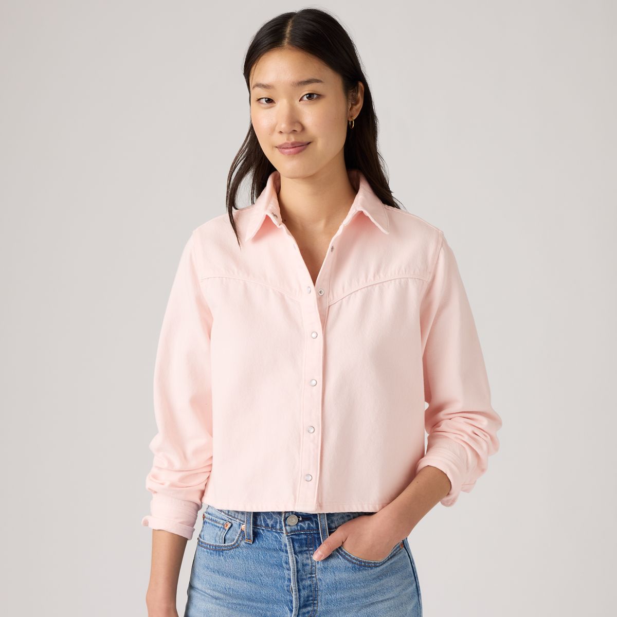 Logan Shirt — Dusty Crystal Pink Shacket - Pink
