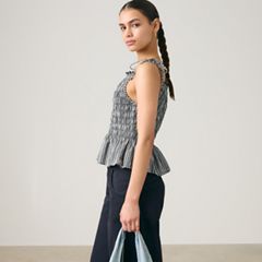 Monaco Blouse — Springtime Dobby Gin - Black 1