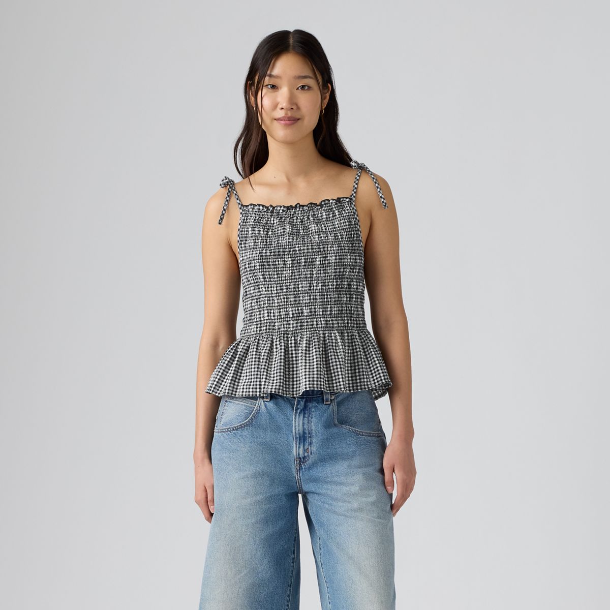 Monaco Blouse — Springtime Dobby Gin - Black