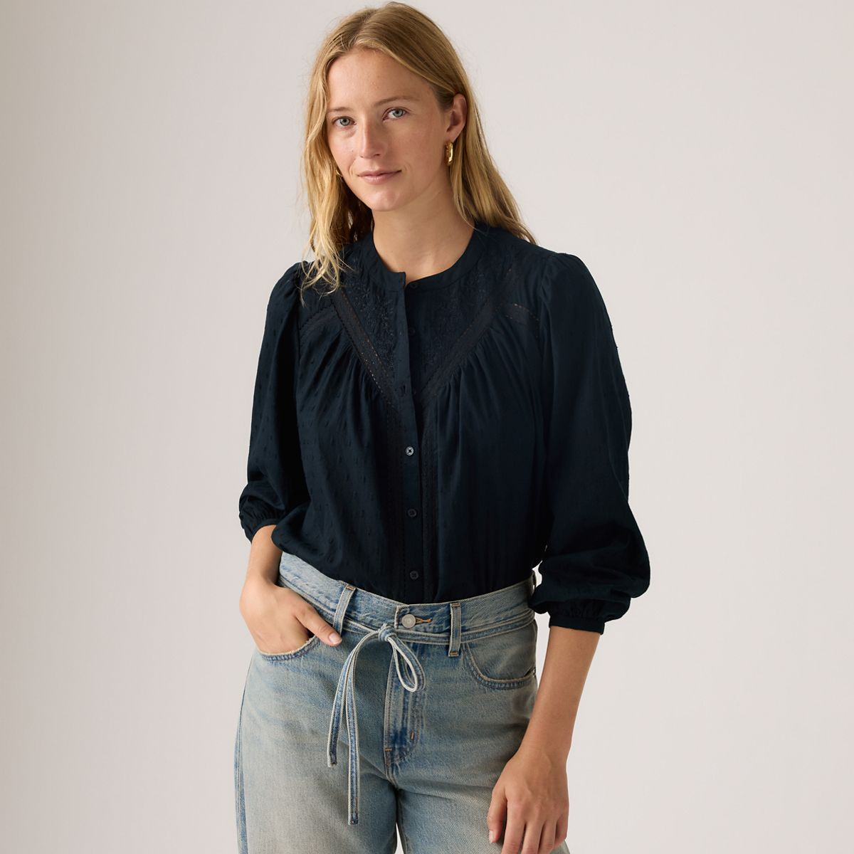 Cleo Blouse — Anthracite Night - Black