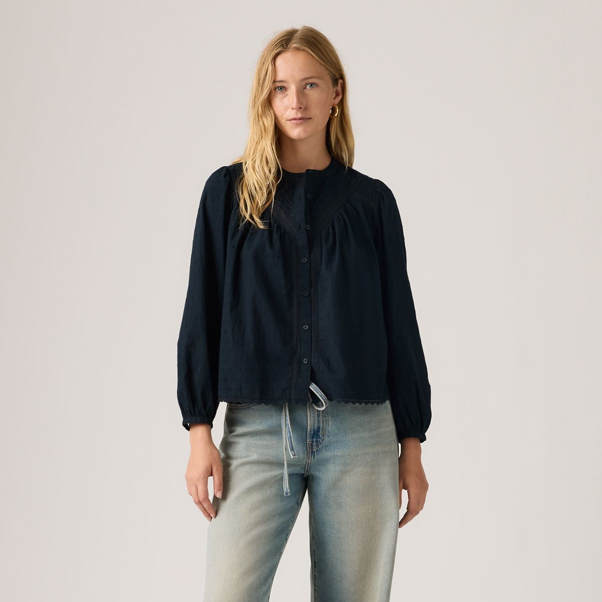 Cleo Blouse — Anthracite Night - Black