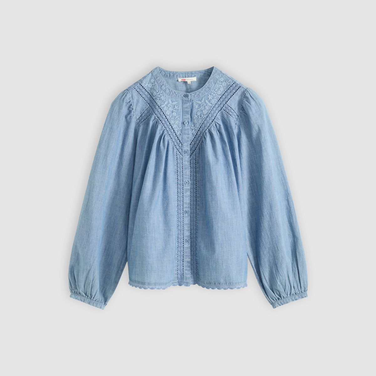 Cleo Blouse — Faded Tide - Blue