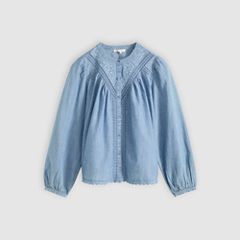 Cleo Blouse — Faded Tide - Blue 5