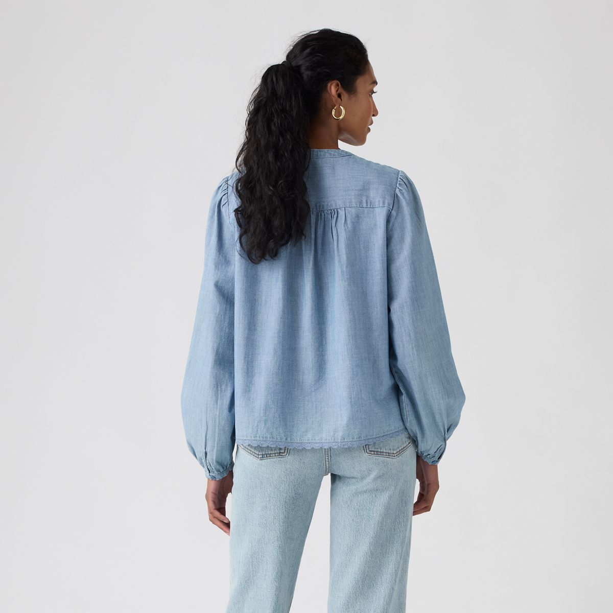 Cleo Blouse — Faded Tide - Blue