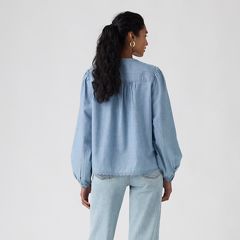 Cleo Blouse — Faded Tide - Blue 4