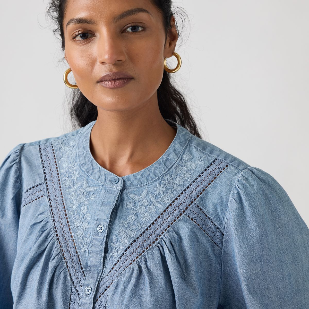 Cleo Blouse — Faded Tide - Blue