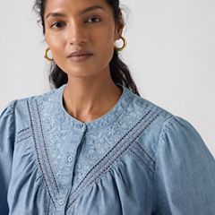 Cleo Blouse — Faded Tide - Blue 2