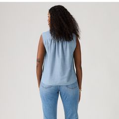 Londyn Short-Sleeve Popover Top — Breezy Blues - Medium Wash 4