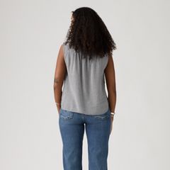 Londyn Short-Sleeve Popover Top — Patricia Check Anthr - Black 4